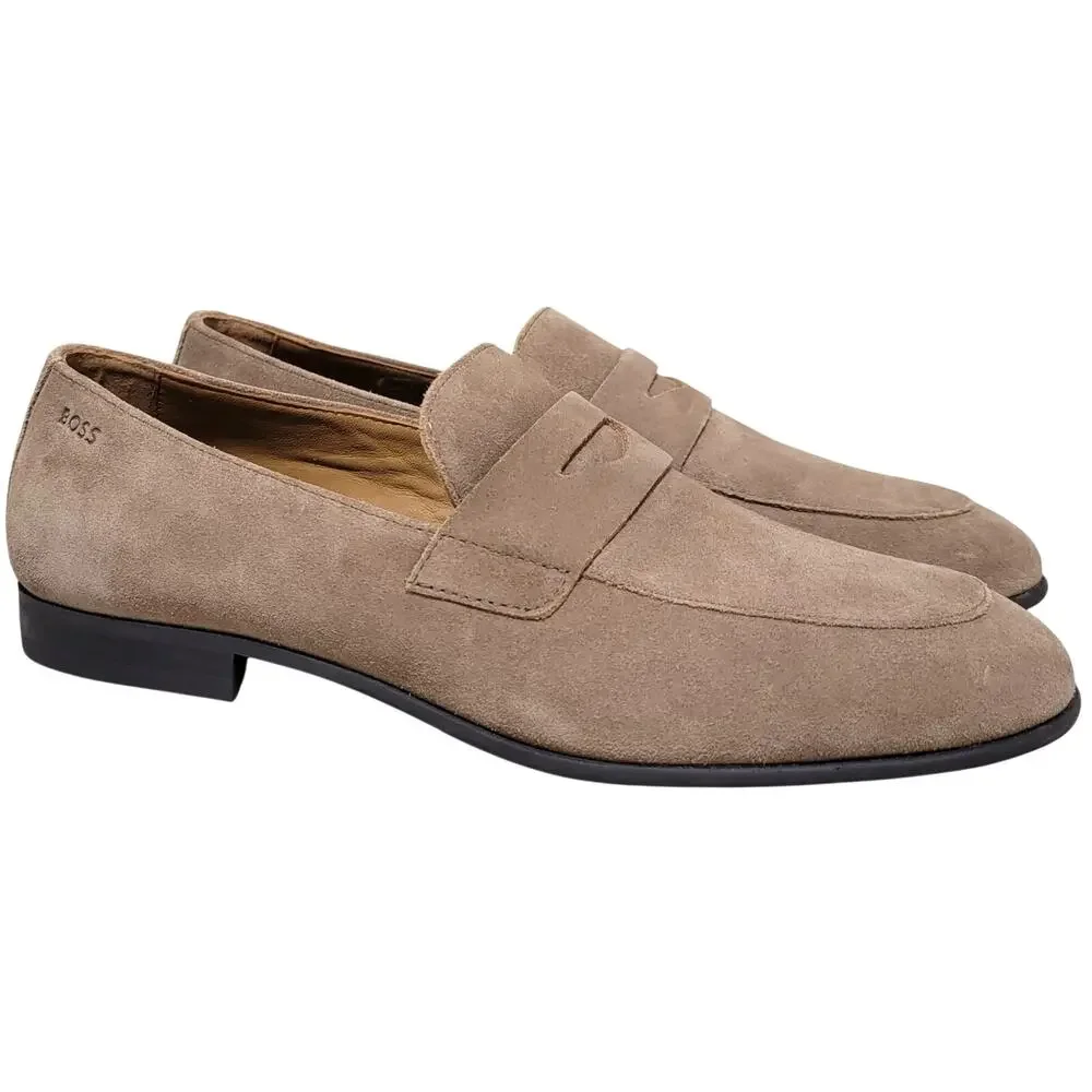 BOSS by Hugo Boss Men Gavrie Slip On Penny Loafer Size US 9 EU 42 Medium Beige